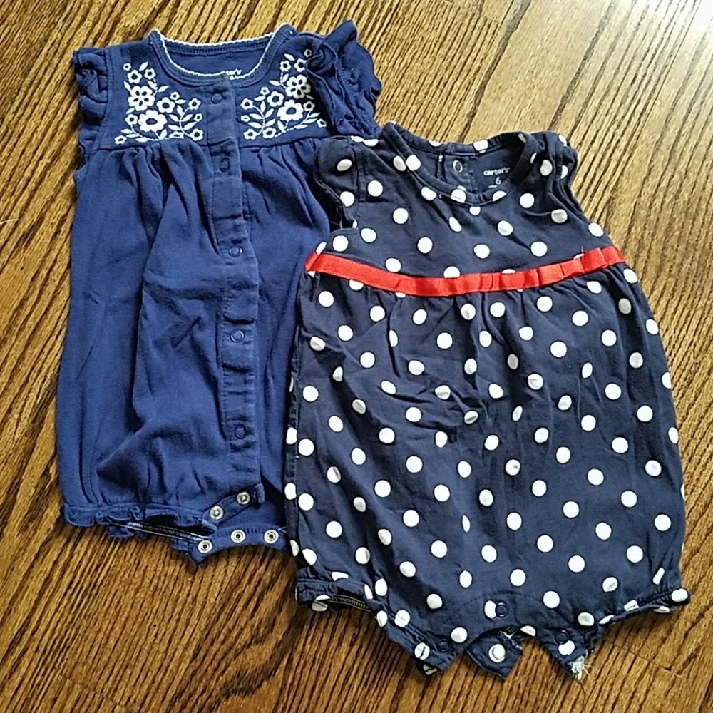 Lot of 2 navy summer bodysuits